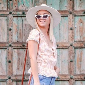 MINKPINK Floral-Print Ruffle Top